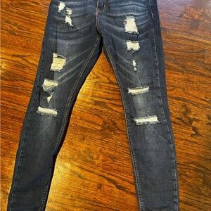 Distressed Dark Blue Men’s Jeans
